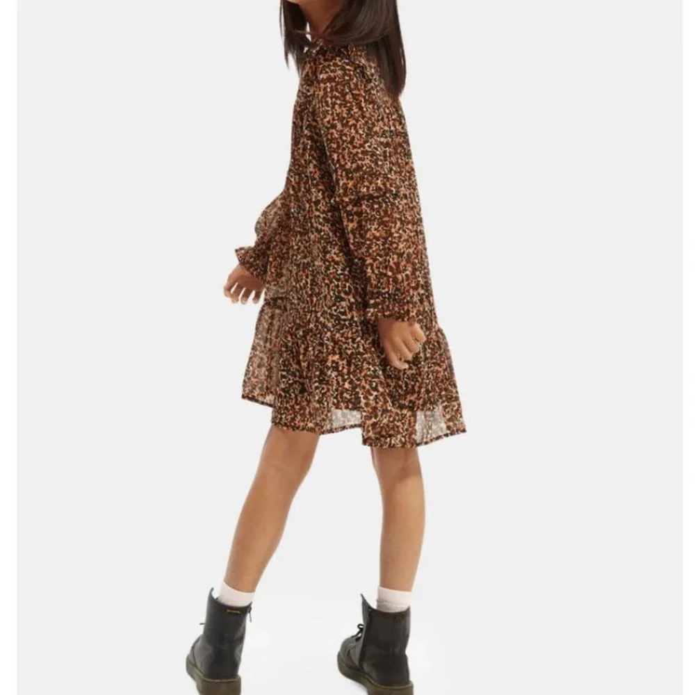 Scotch & Soda Dress Girls Size XL Leopard Print Wide Oversized Fit